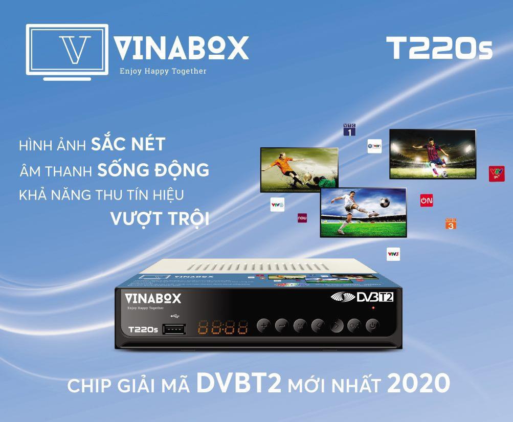 [HCM]Đầu thu DVBT2 – VINABOX T220s Truyền  Hình Số Mặt Đất Miễn Phí