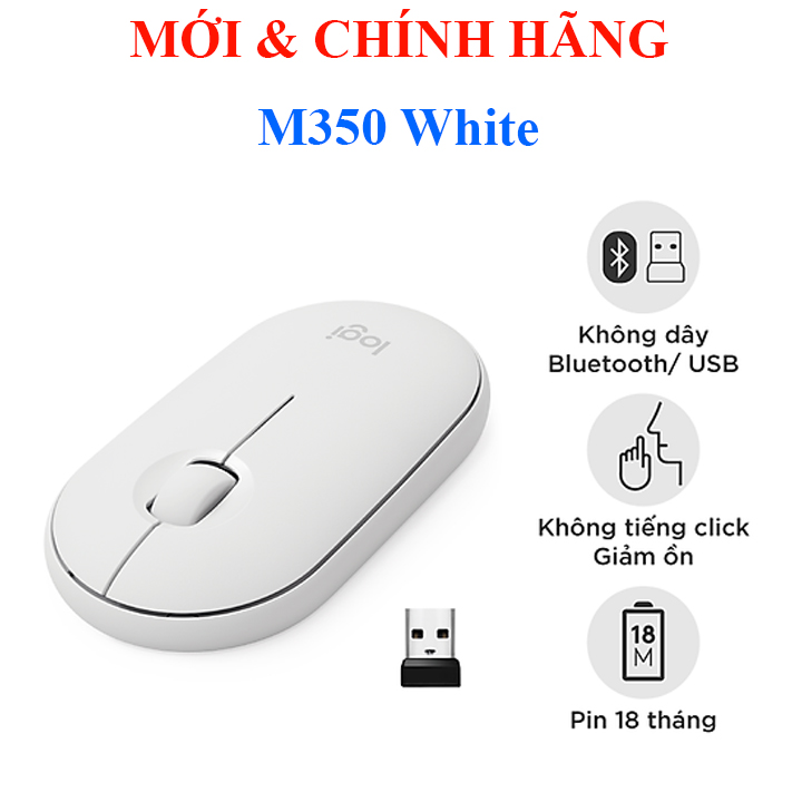 Chuột Bluetooth Logitech Pebble M350s M350 MỎNG ĐẸP Yên tĩnh, M240 M331