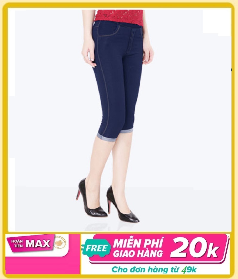 Quần Legging Lửng Nữ Vải Thun Giả JEan cao cấp Co Giãn Tốt Dày dặn, Lưng Chun, Có siêu Big size tới 90Kg cho người mập