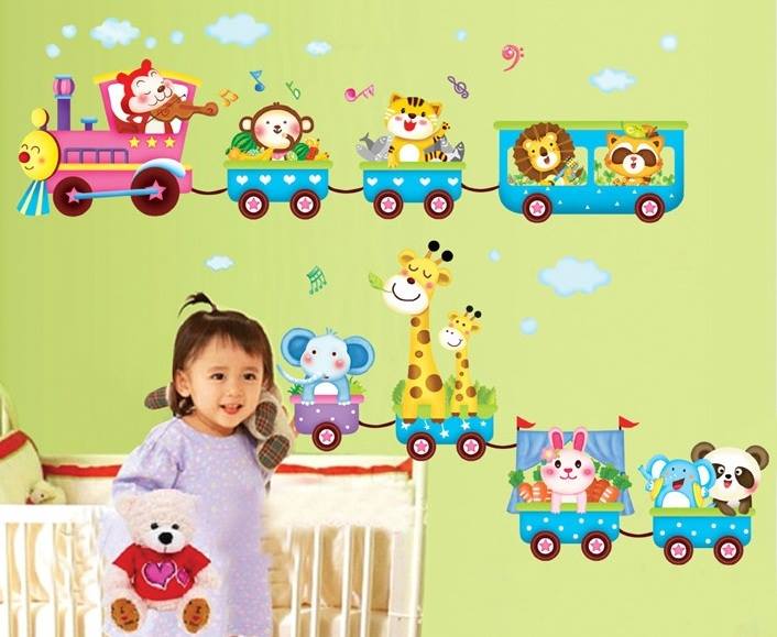 [HCM]DECAL DÁN TƯỜNG ĐOÀN TÀU THÚ 2