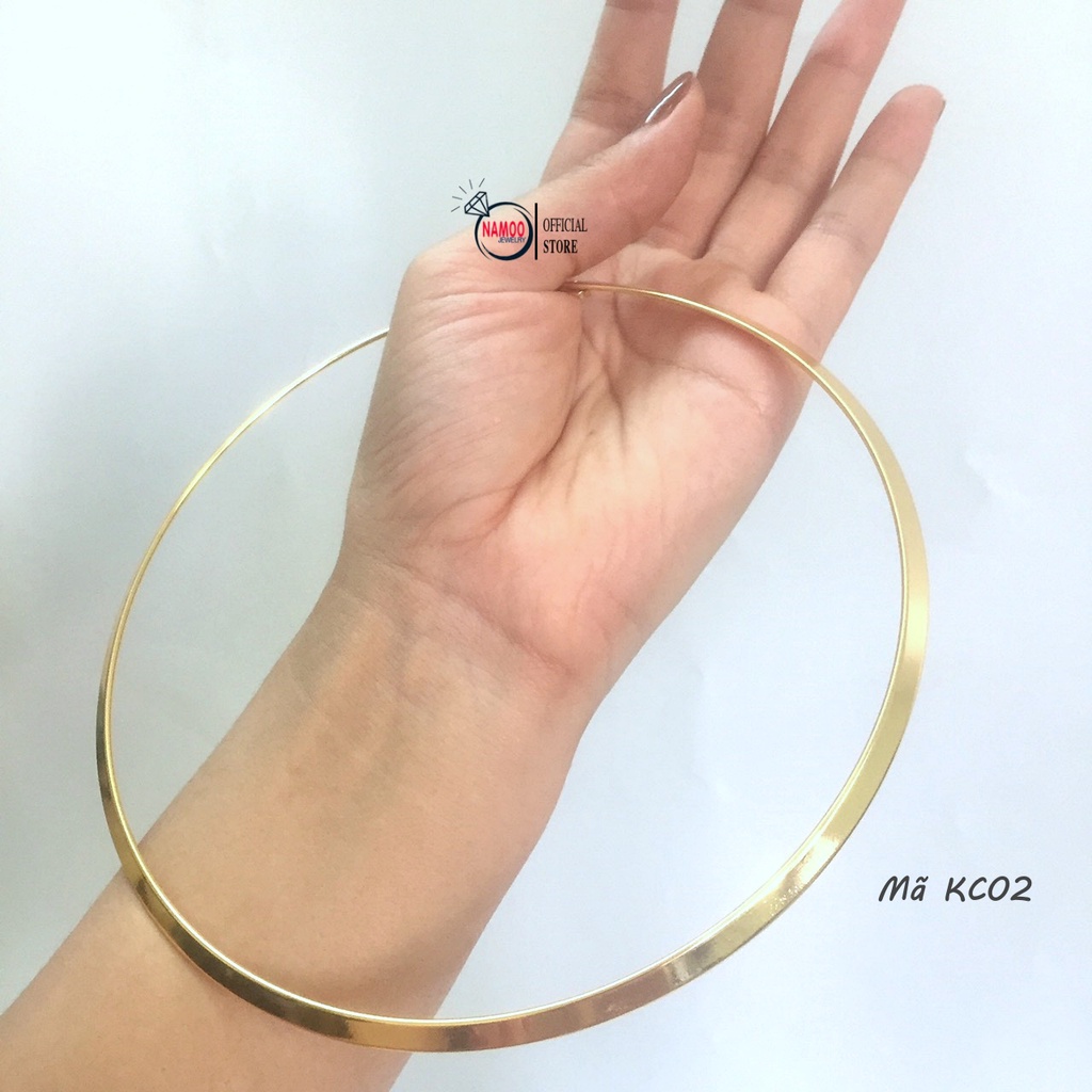 Kiềng Trơn KC02, Kiềng Cổ Nữ Mạ Vàng (1 chiếc)