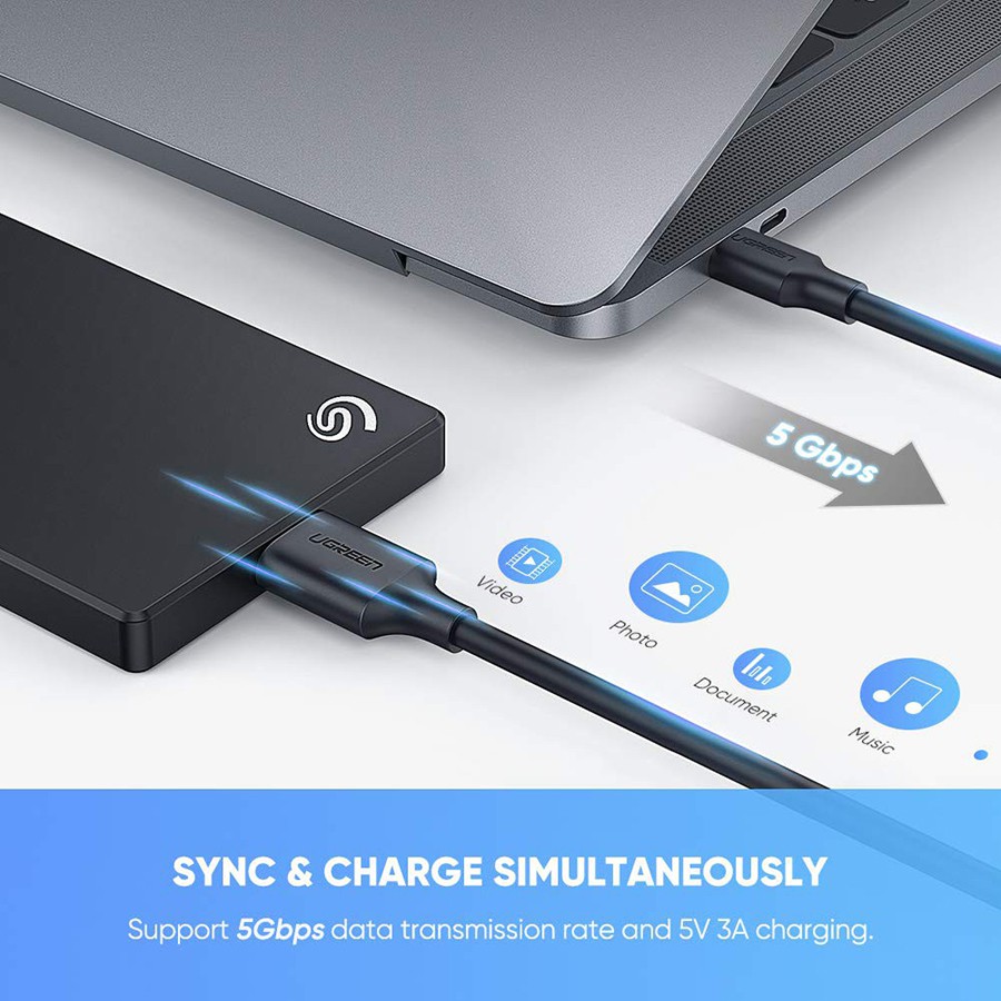 Ugreen 20103 - Cáp USB Type C sang Micro B dài 1m truyền dữ liệu - HapuStore