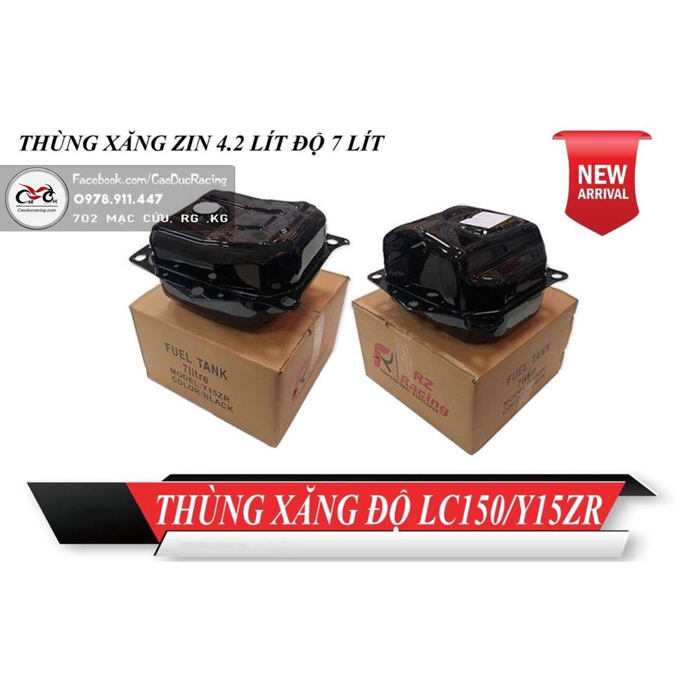 Thùng xăng lớn Exciter 150 dung tích 7L RZ Racing, thay thế thùng xăng ex150