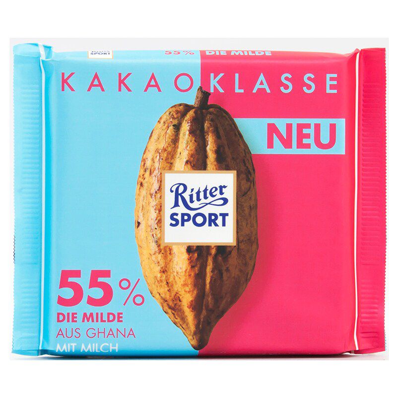 Kẹo Socola Sữa 55% Cacao Ritter Sport 100G