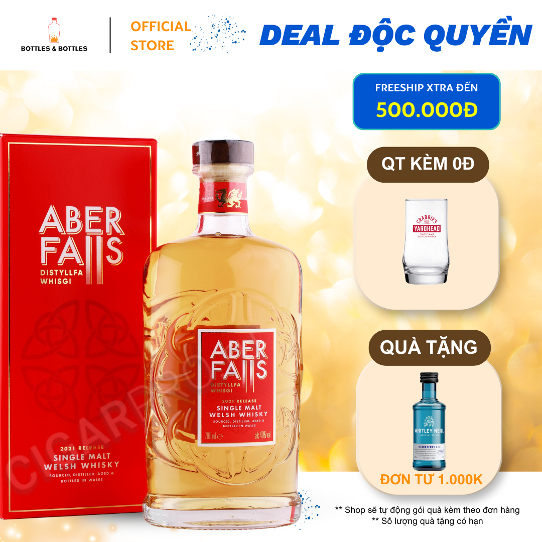 [CHÍNH HÃNG] Rượu Single Malt Aber Falls Welsh Whisky - 700ML - 40%