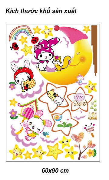 Decal dán tường Thỏ trăng- T164-kiddecals