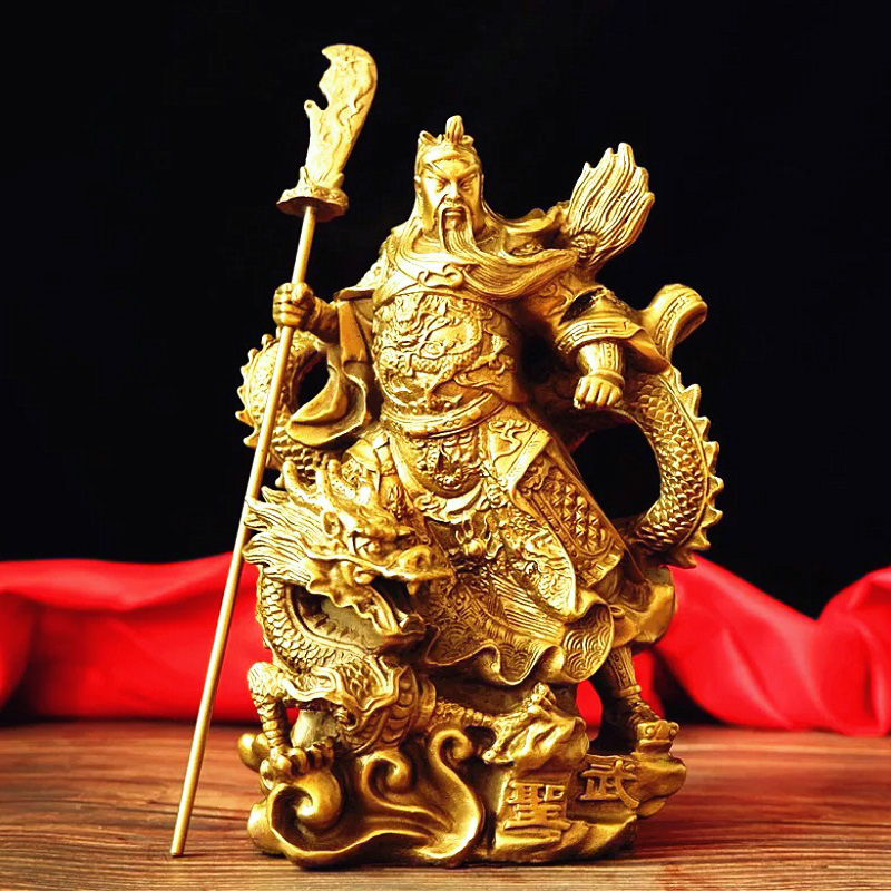 Tượng Quan Công Cưỡi Rồng bằng Đồng Thau cao 21.5 cm nặng 1500g -Phong thủy mang lại sự thịnh vượng, trí tuệ và tiền bạc trong kinh doanh