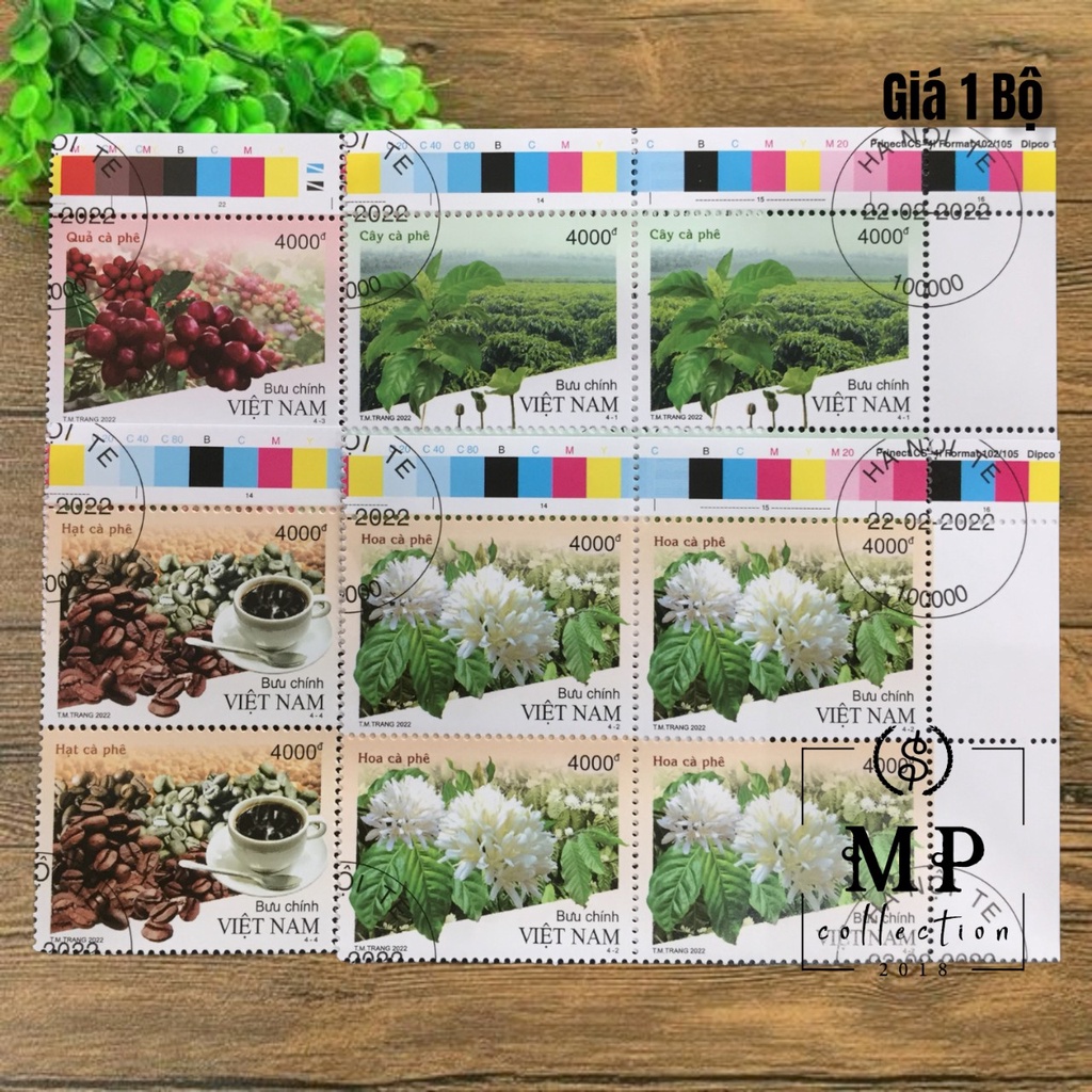 [25] Bộ tem hoa hạt quả và cây cà phê 4 tem.