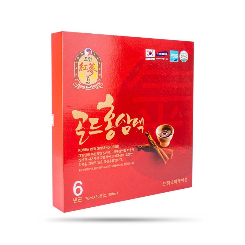 NƯỚC MÁT HỒNG SÂM HÀN QUỐC 6 NĂM TUỔI ( 30 GÓI X 70ML)