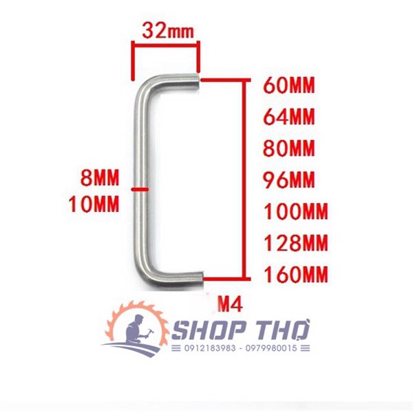 Tay Kéo Chữ U Inox 201 (Set 2 Cái)