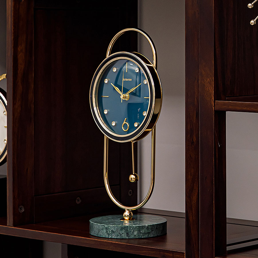 Pendulum clock, American style desk clock, Material Marble and Copper Alloy, elegant and durable