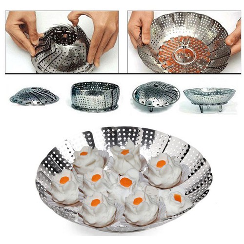 Vỉ hấp inox xếp gọn thông minh tiện dụng