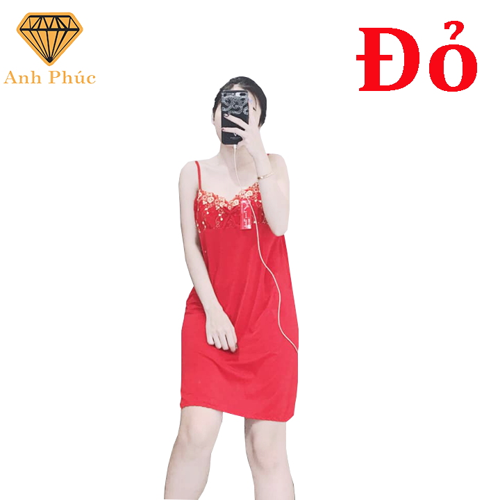 [HCM]Đầm ngủ 2 dây thun lạnh mặc mát  Anh Phúc
