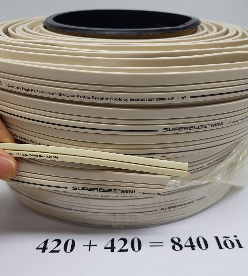 8 mét Dây loa Monster SUPERFLAT MINI 2 lõi 840 sợi 2 lõi mỗi lõi 3.52mm đồng nguyên chất