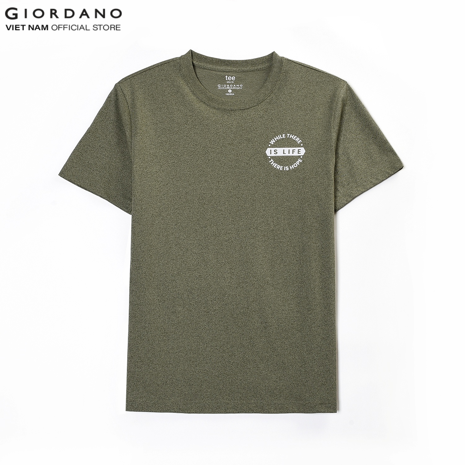 Áo thun nam in hình message printed tee giordano 01092304