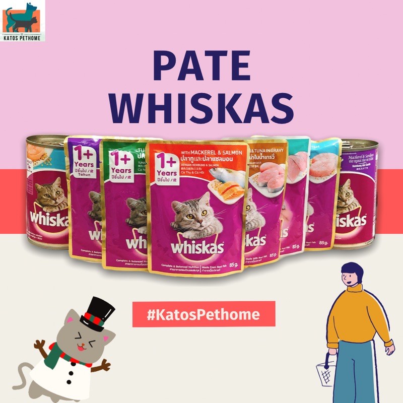 PATE WHISKAS LON 400GR cho Mèo