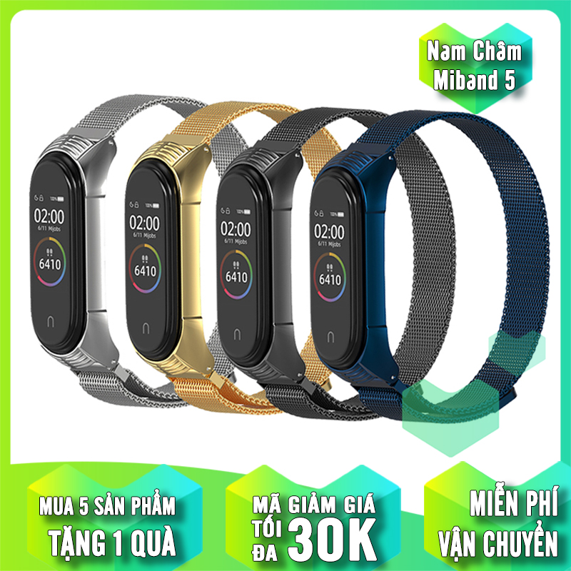 Dây thay thế cho Xiaomi Miband 5 Mijobs kim loại nhuyễn TF, Nam Châm
