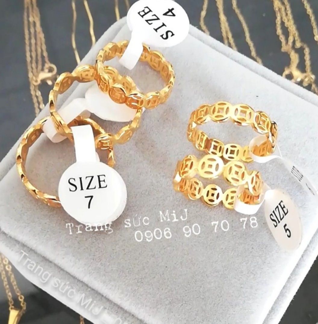 NHẪN TITAN KIM TIỀN MẠ VÀNG