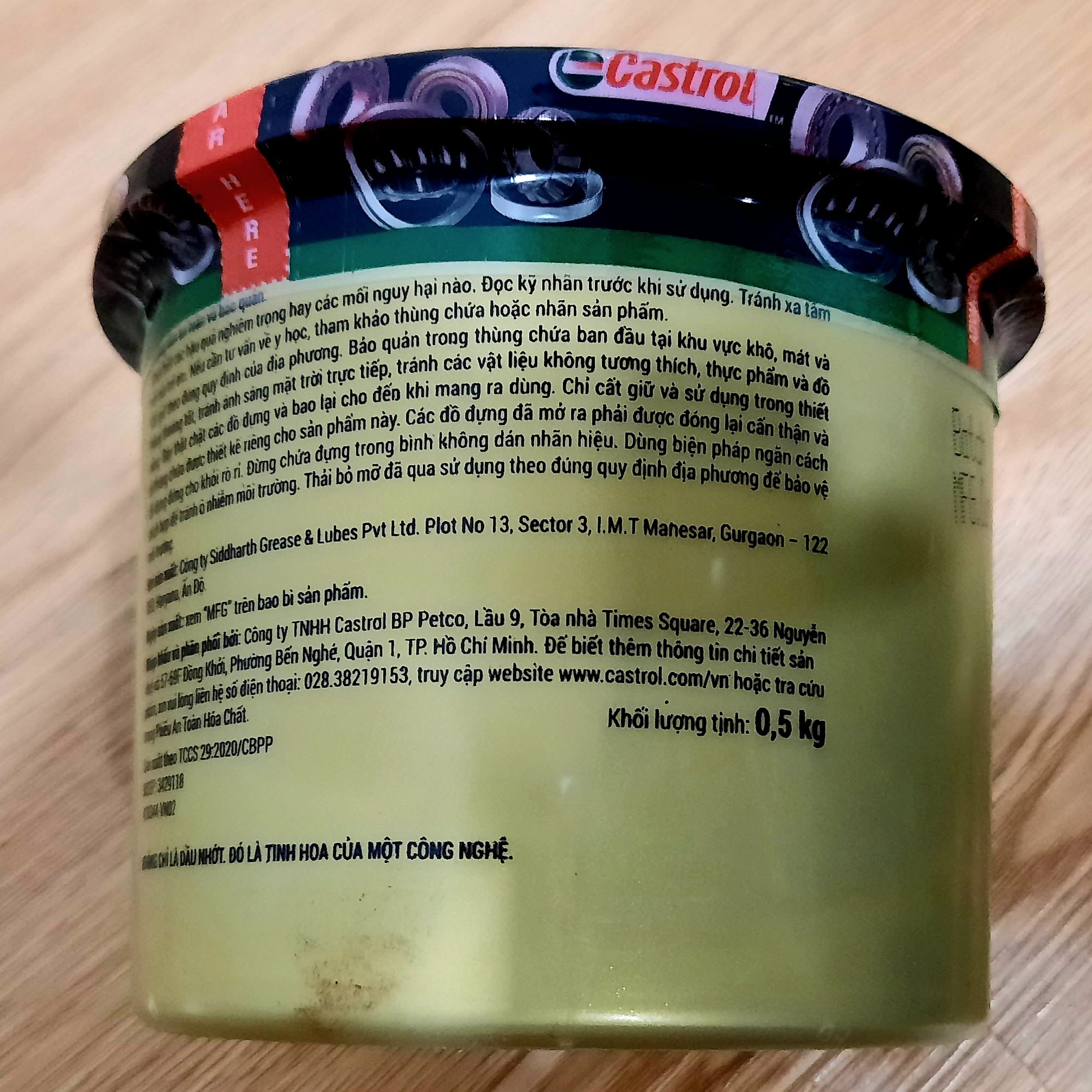 Mỡ bôi trơn CASTROL SPHEEROL CV Lithium 500gr