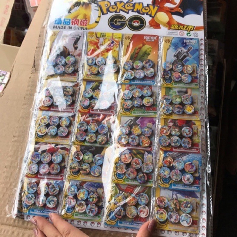 [HCM]Sỉ vỉ 20 bộ nam châm bẹt hình pokemon( bộ 6 nam châm)