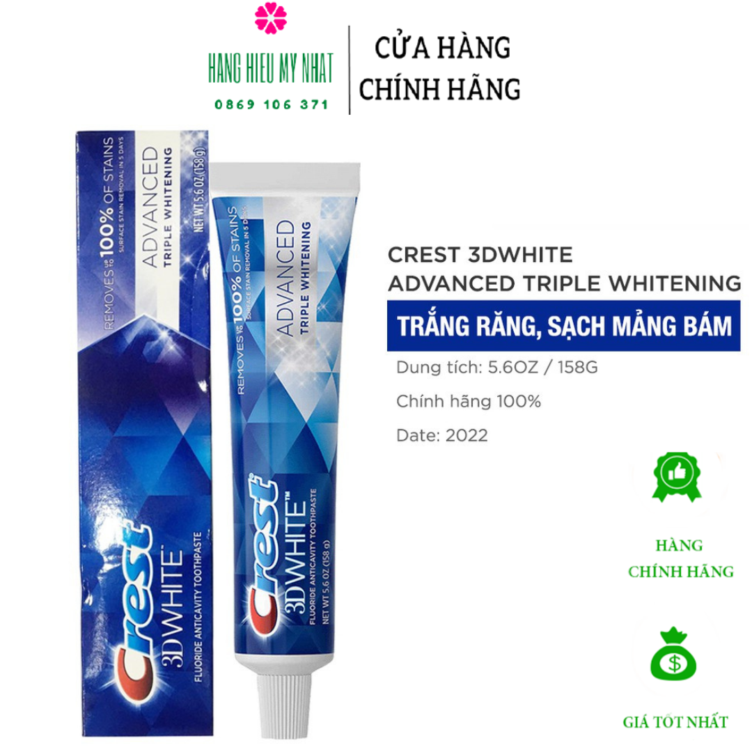 Kem đánh răng Crest 3D White Advanced Whitening 147g
