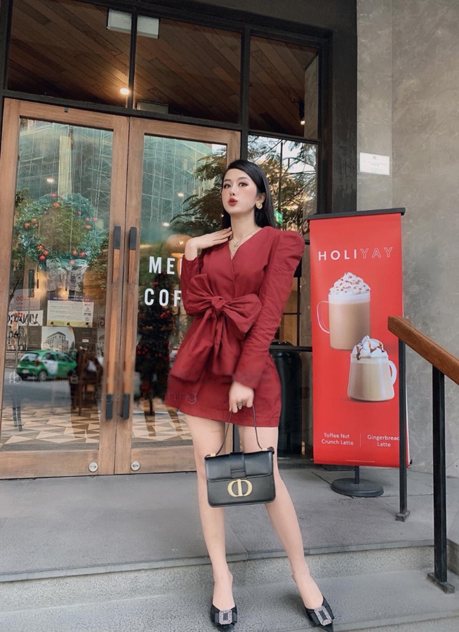 Đầm Nữ Suông Thắt Nơ Thời Trang Sgr Đ92