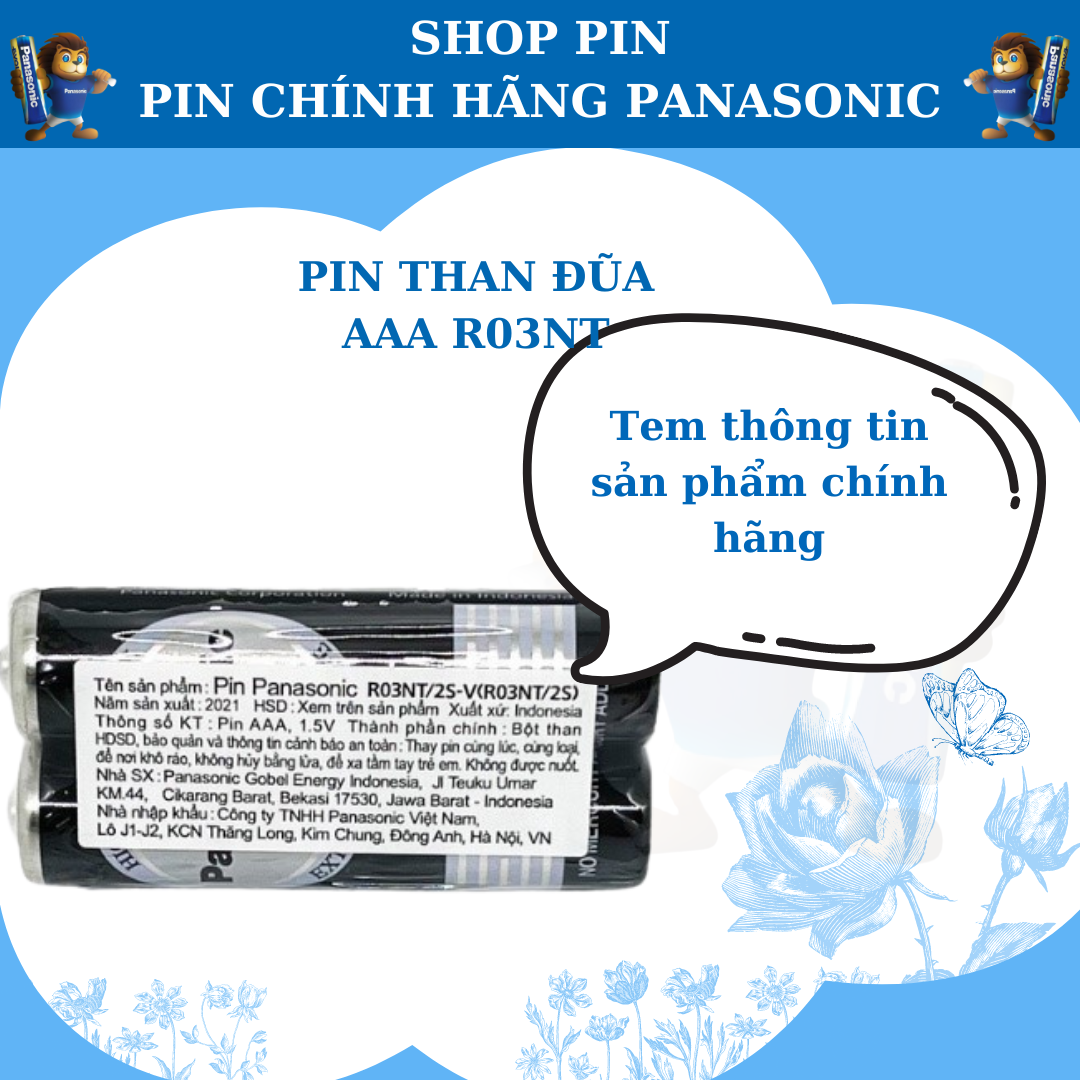 Hộp pin Tiểu aaa R03NT/2S Chính hãng Panasonic