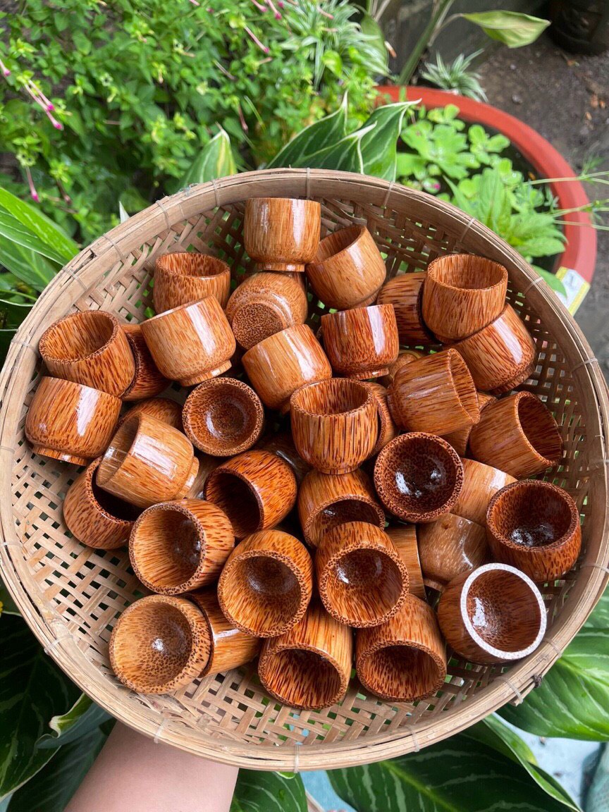 Chung, ly, tách uống trà, uống rượu gỗ dừa