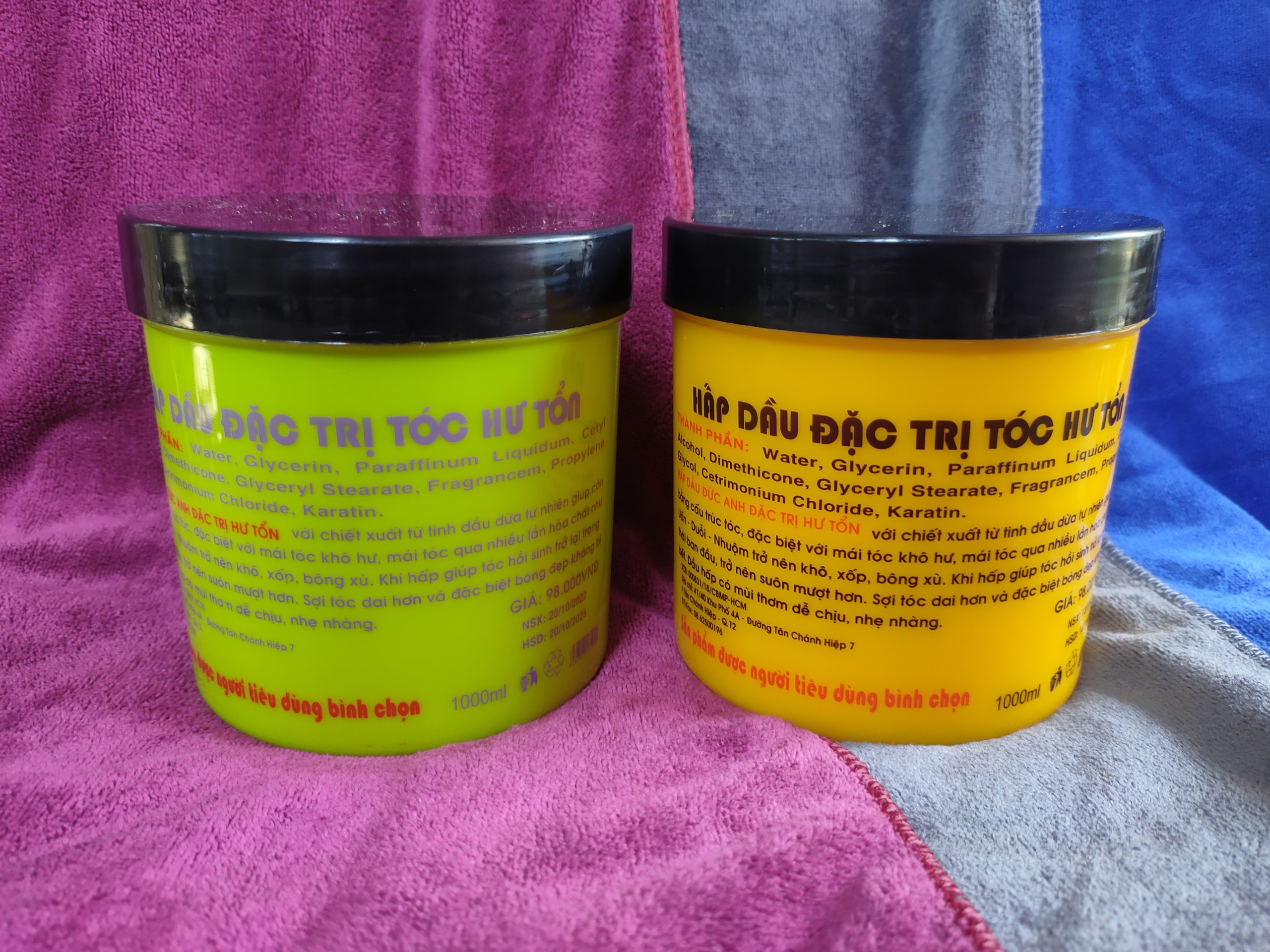 Hấp tinh dầu dừa  Đức Anh chống hư tổn tóc.