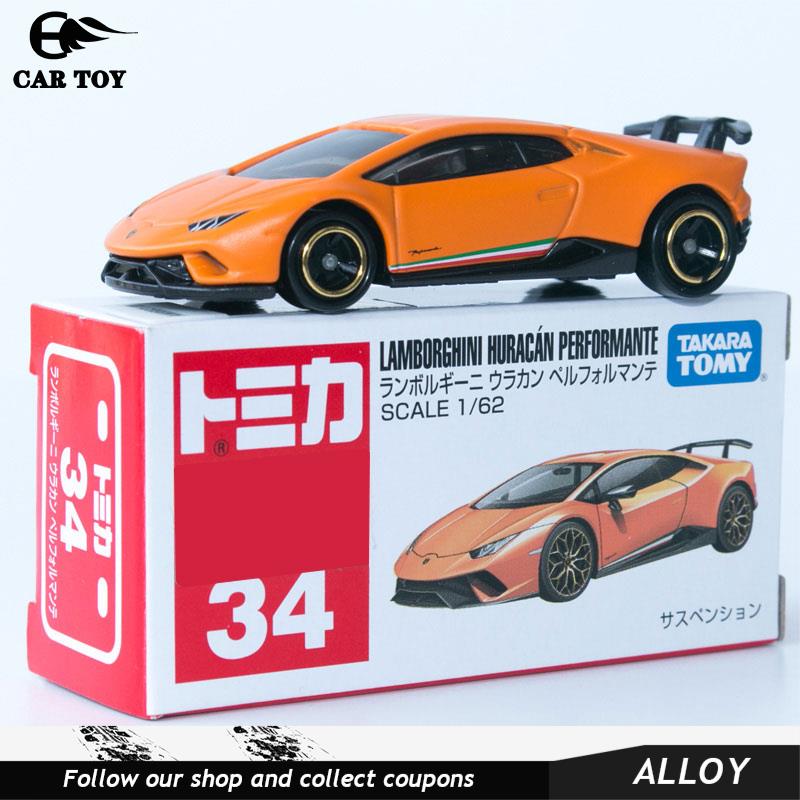 Xe mô hình Tomica - - Xe Lambor Huracan màu cam rất đẹp cho sưu tầm