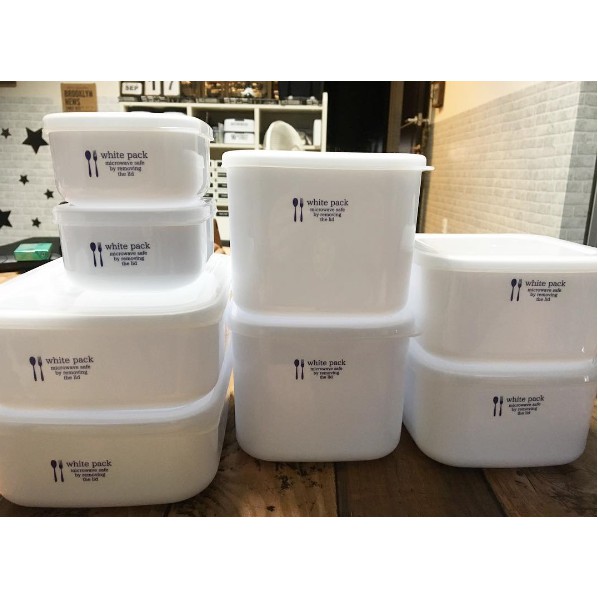 Combo 4 hộp nhựa đựng thực phẩm White Pack 1L Nhật Bản