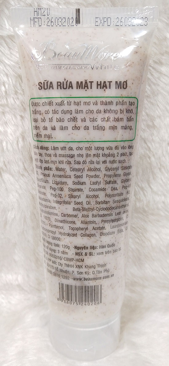 Sữa rửa mặt hạt mơ Beaumore 120g - 8936075240206