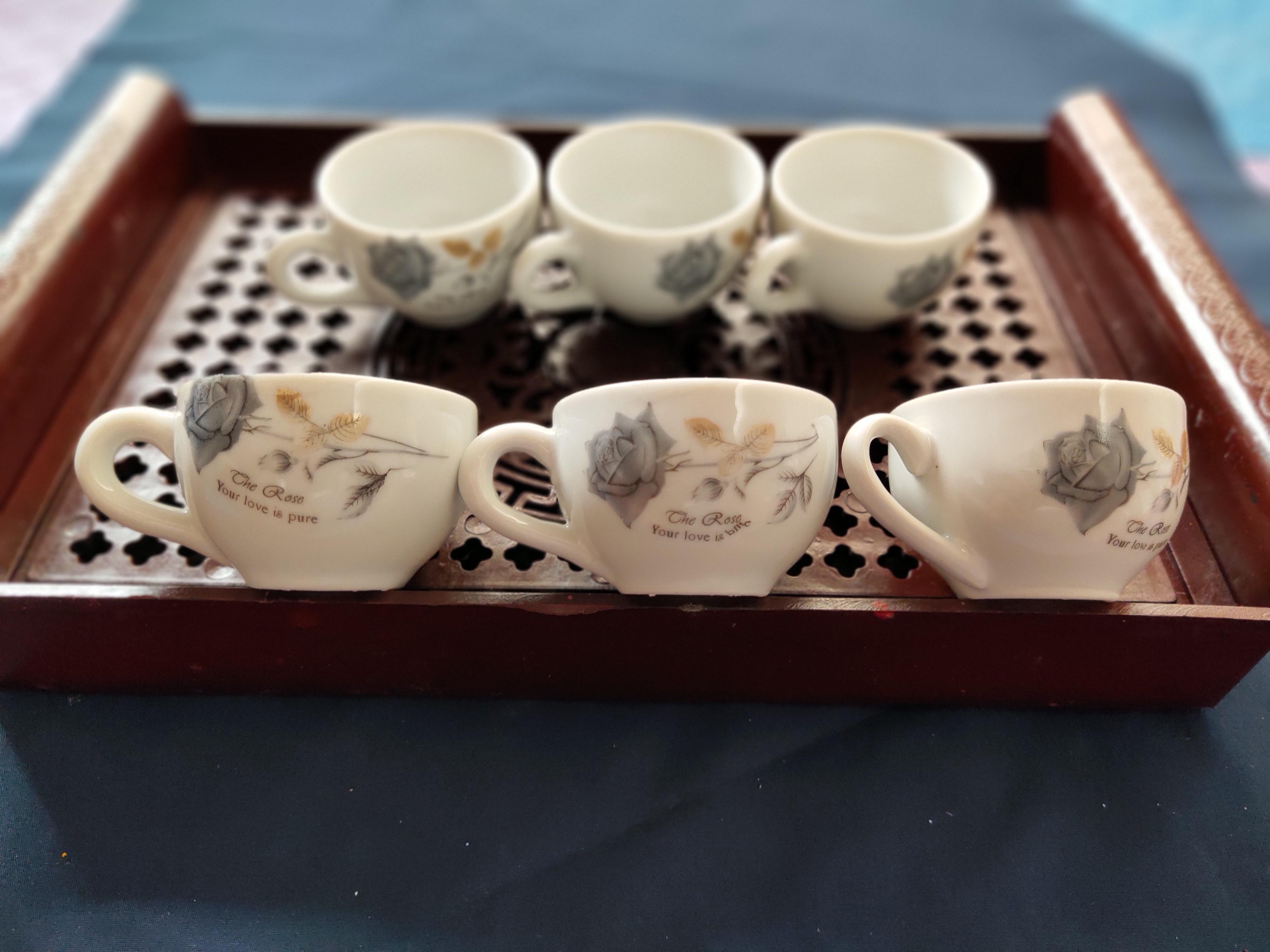 Bộ 6 chén có khay nhựa 2 lớp
