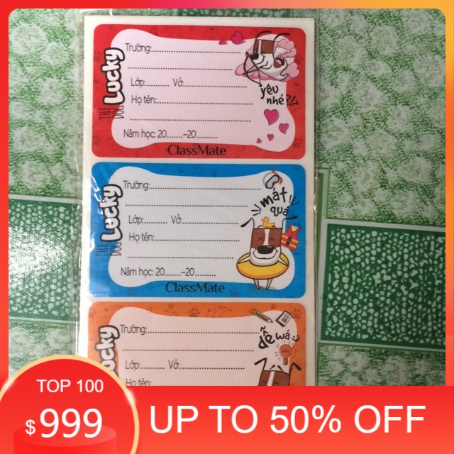 1 Tập Nhãn Vở Classmate
