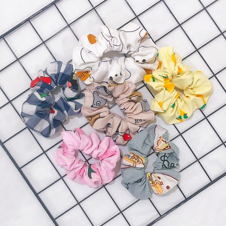 Scrunchies dây chun buộc tóc dễ thương