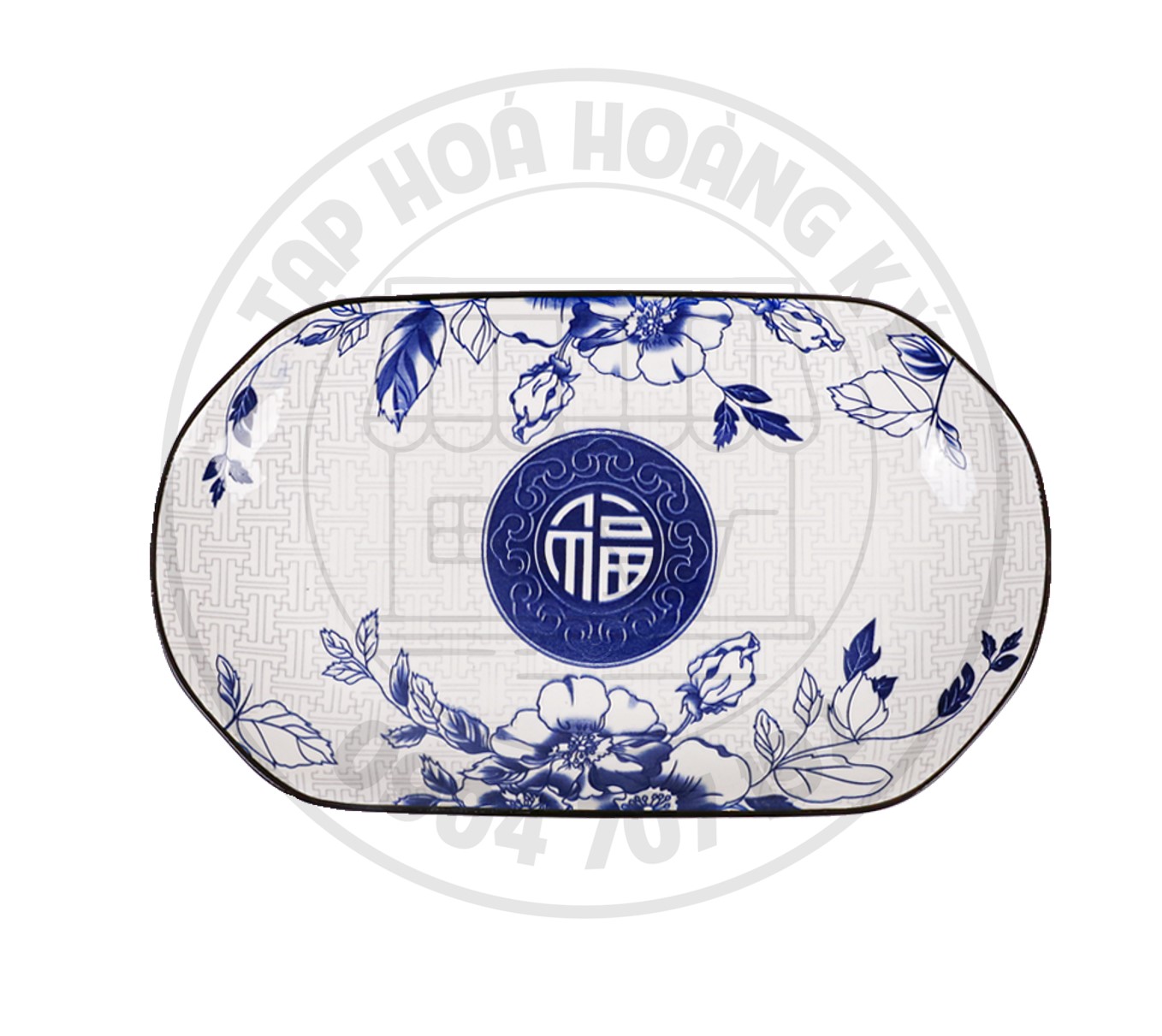 Dĩa xoài gốm sứ hoa văn Chữ Phúc 32CM