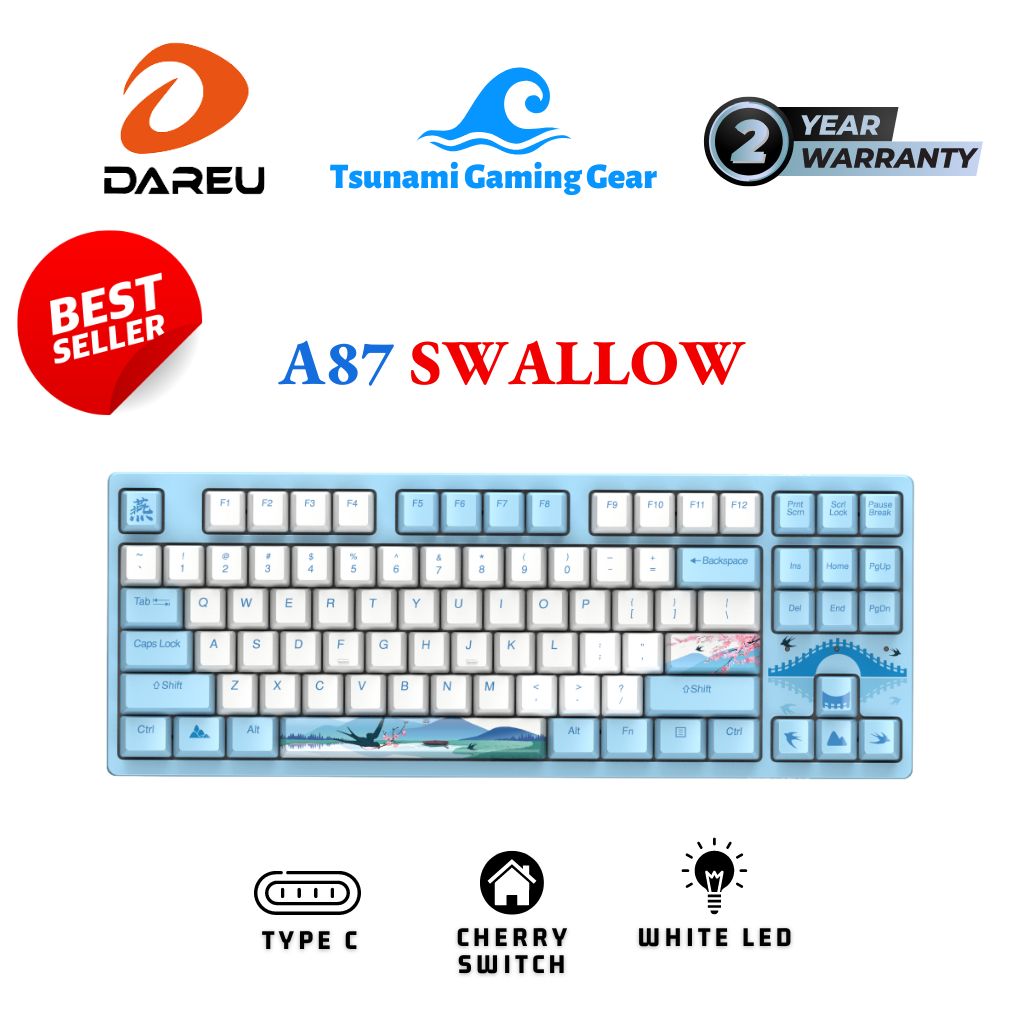 Bàn phím cơ DAREU A87 SUMMER/CHILDHOOD/DREAM/SWALLOW (PBT, CHERRY Brown/ Red switch)