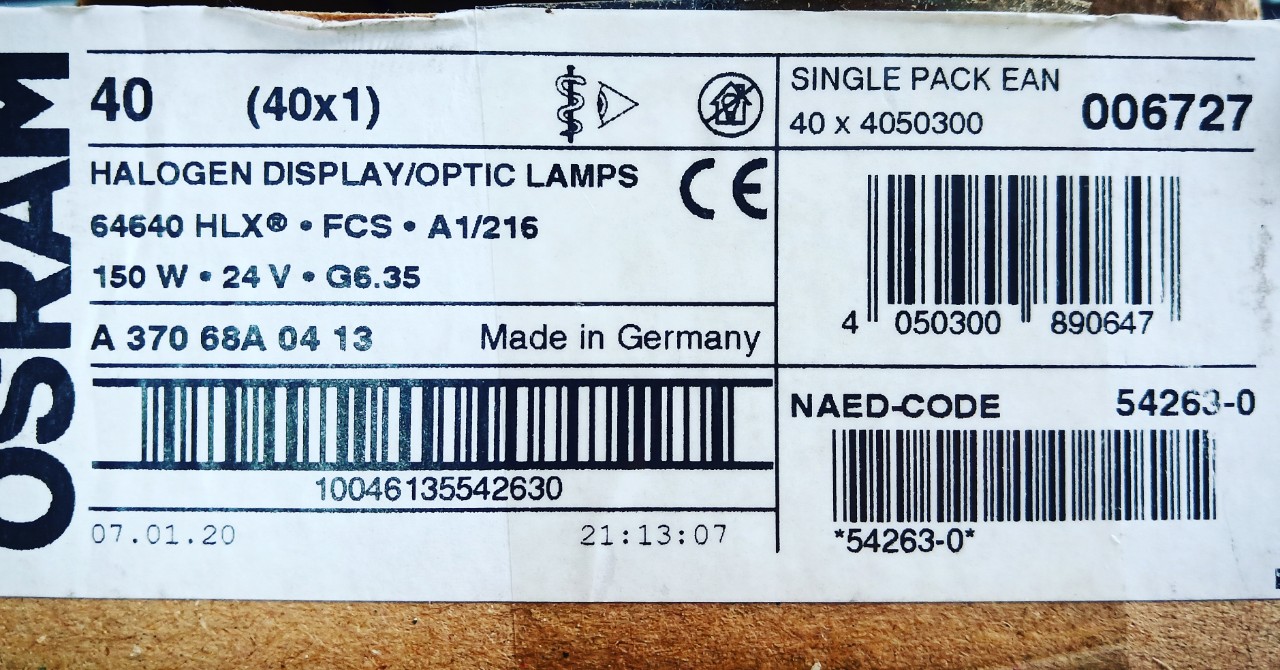 (SALE) Bóng halogen 24V 150W Osram HLX 64640 Germany