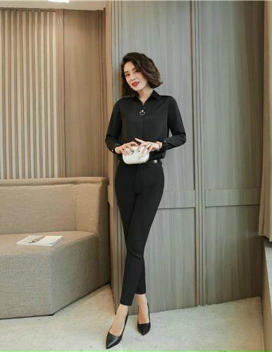 Áo sơ mi nữ công sở phối khoen fullsize