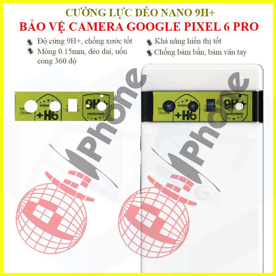 Dán cường lực dẻo nano bảo vệ camera cho Google Pixel 6, 6 Pro