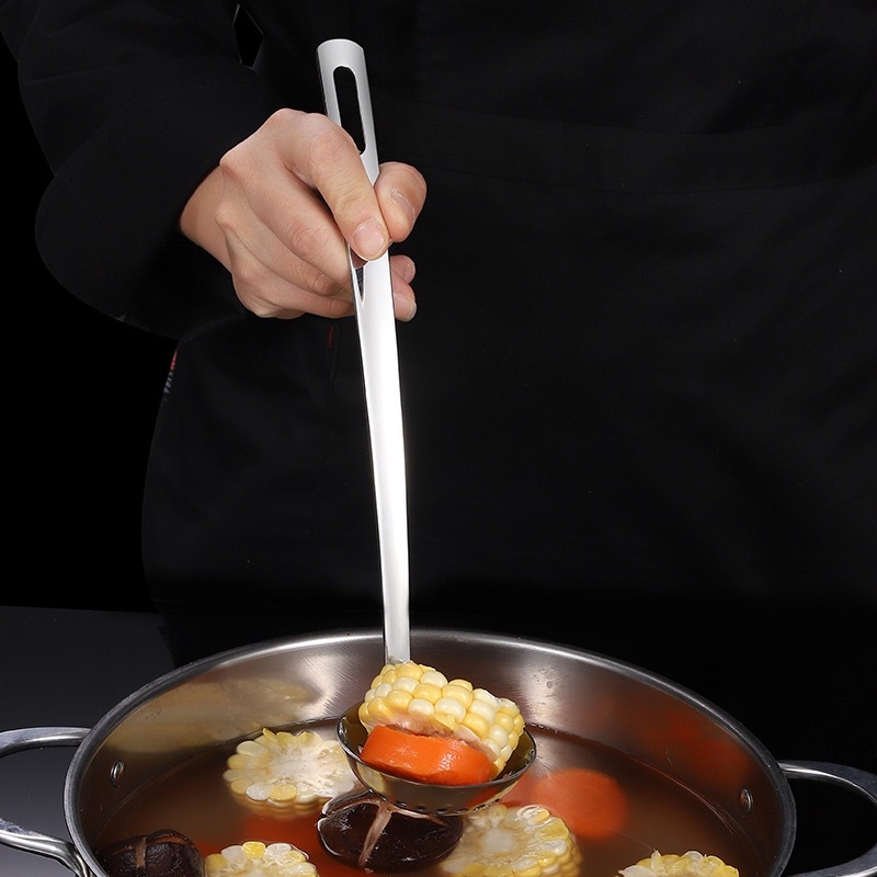 Môi múc canh inox 304 Hàn Quốc đúc lỗ vuông