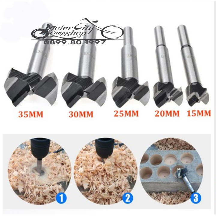 Bộ 5 mũi khoan,khoét ổ khóa, bản lề chất lượng cao