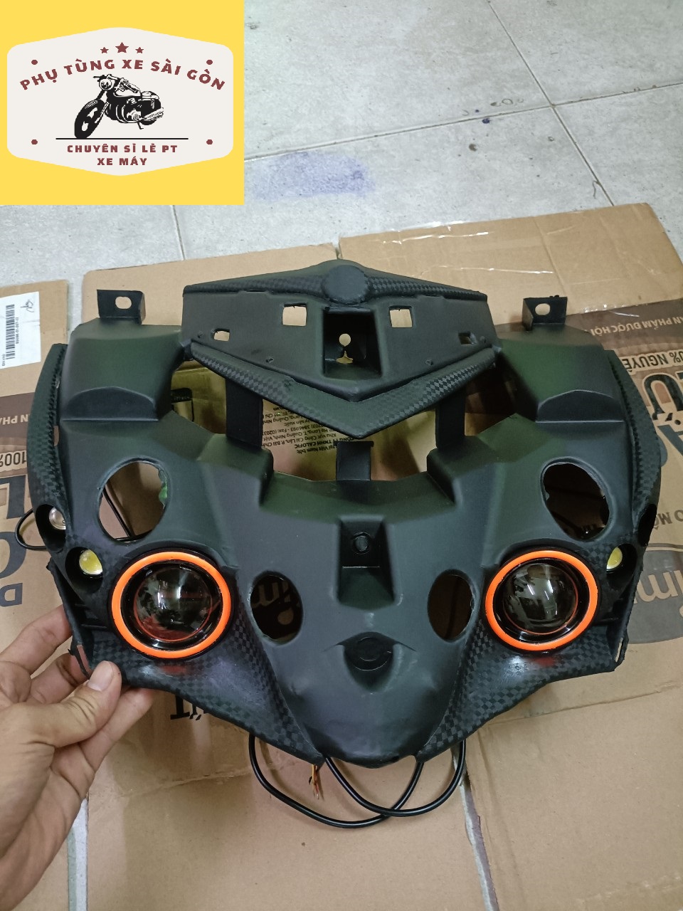 Đế mắt cú cho xe Exciter 150 có đèn