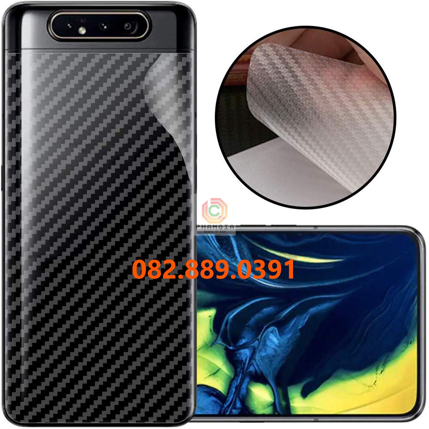 Miếng dán mặt lưng Skin Carbon Samsung Galaxy A80