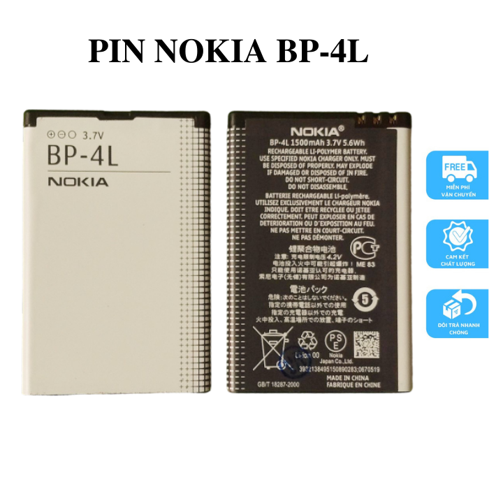 Pin Nokia E71, E63, E72, E75, E90, E55, N800, N97 mã pin BP-4L