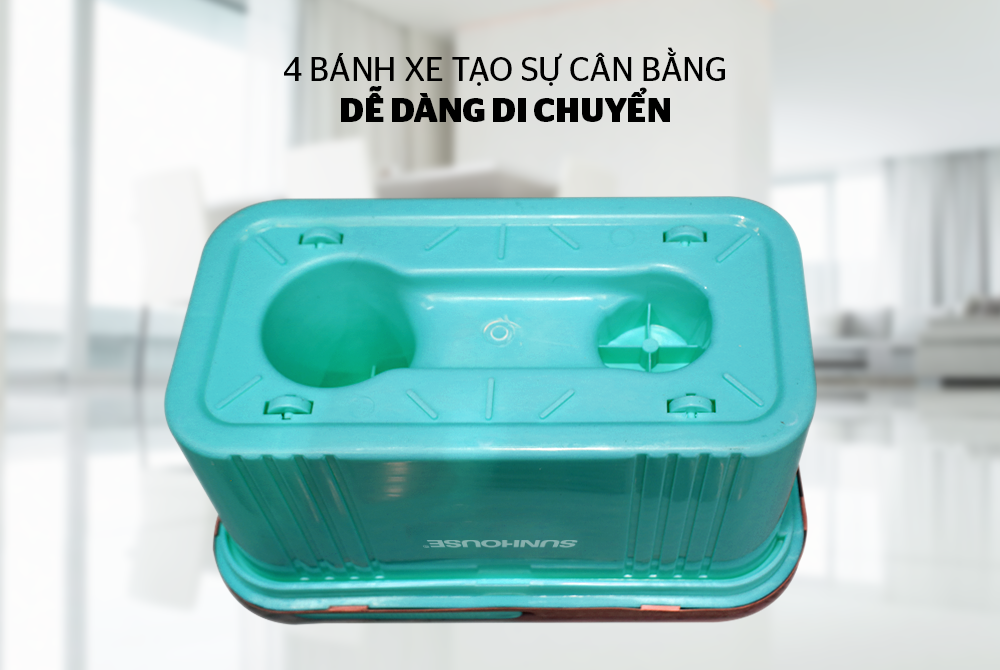 BỘ LAU NHÀ XOAY 360 ĐỘ SUNHOUSE KS-CL350PB