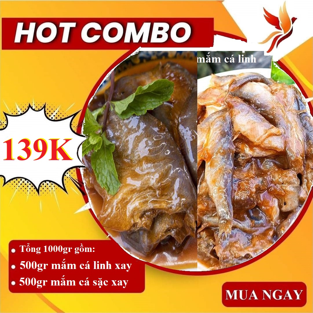 1 kg COMBO 500GR MẮM CÁ LINH VÀ 500 GR MẮM CÁ SẠC Đặc Sản Châu Đốc