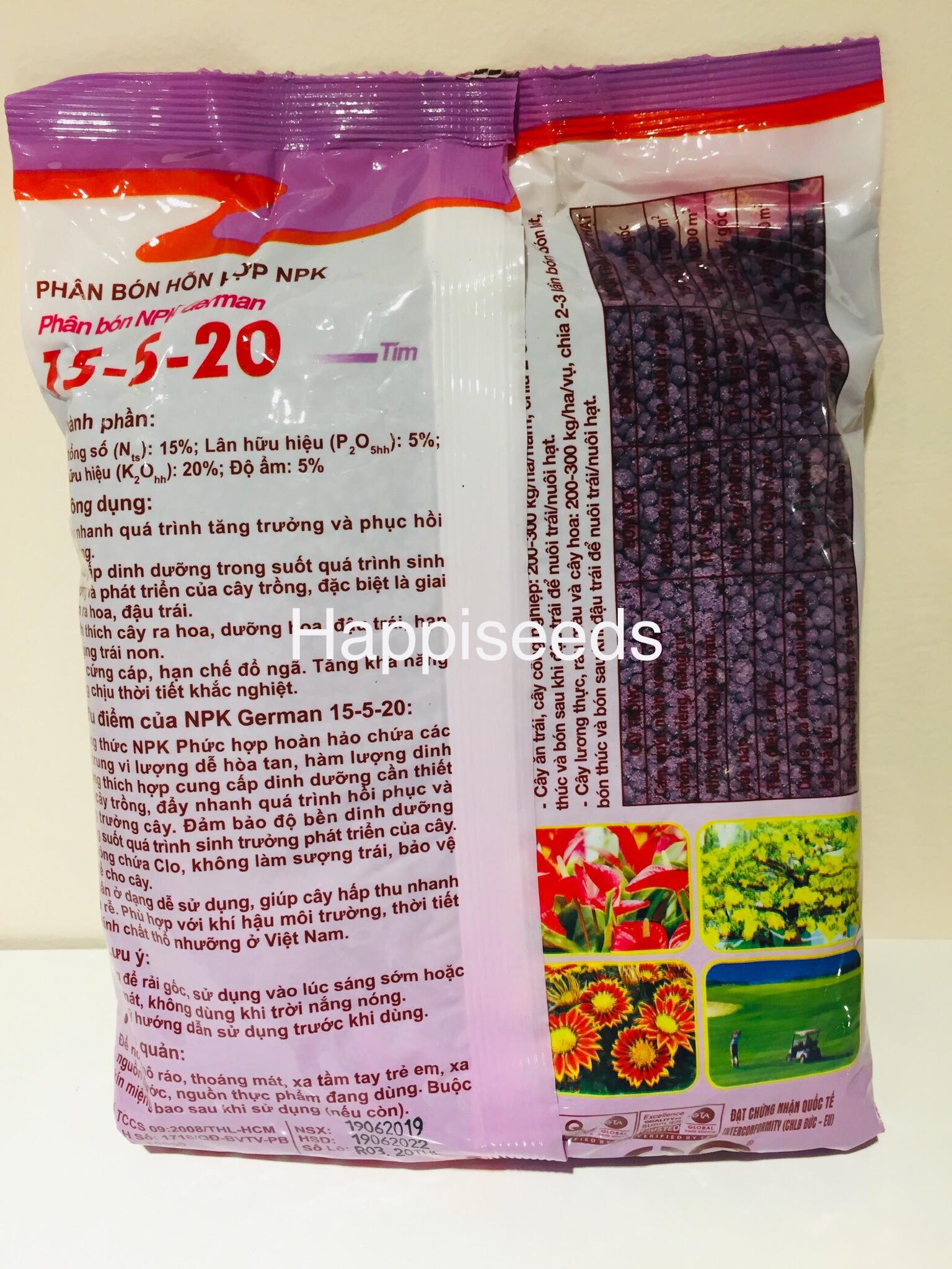 PHÂN BÓN NPK TÍM CHUYÊN RA HOA GÓI 1KG