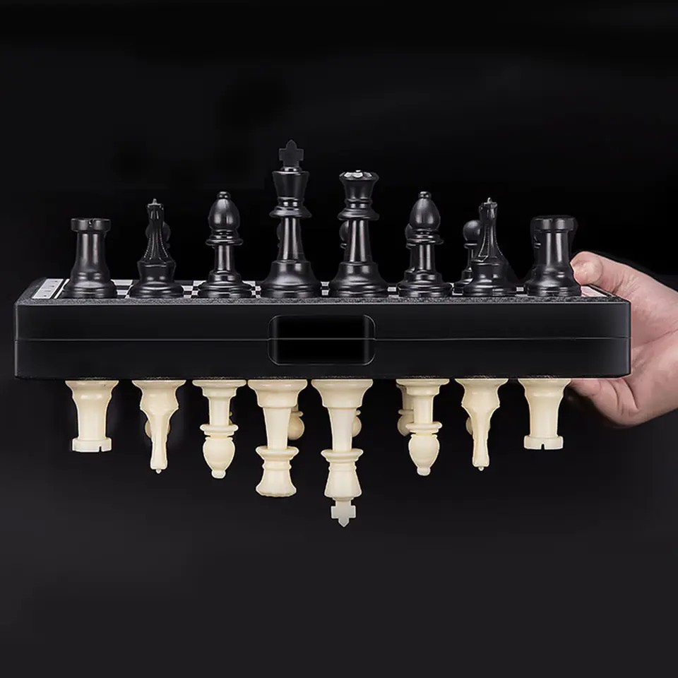 Top level magnetic chess set Sato (Black White)-International Large size cool chess-kids toys benrikids