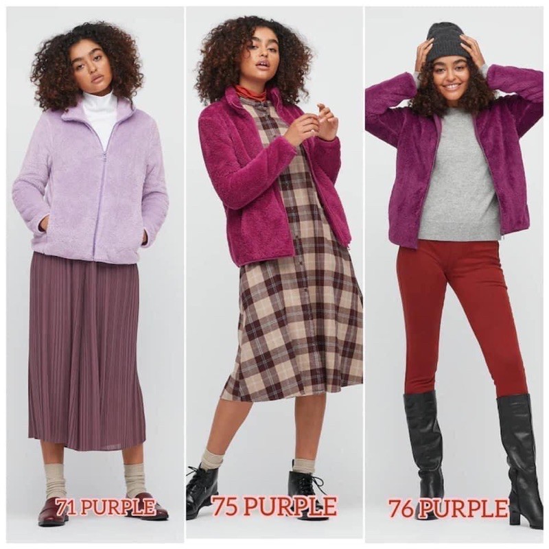 (Mẫu 2021) Áo khoác lông cừu 2 mặt nữ Uniqlo (store nội địa nhật)